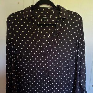 torrid polka dot long sleeve blouse